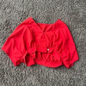 Red Crop Dress Blouse